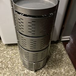  4 Tier Rotating Storage Rack, Kitchen and Pantry Organizer, Fruit and Vegetable Basket, No Assembly Required, Bathroom and Small Space Storage Soluti