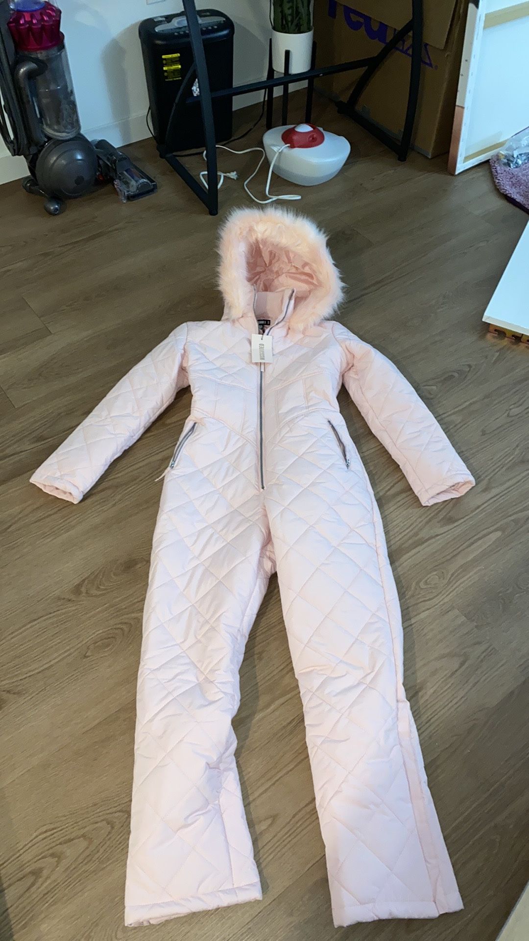 Missguided Ski Quilted Corset Snow Suit - Pink (Limited)