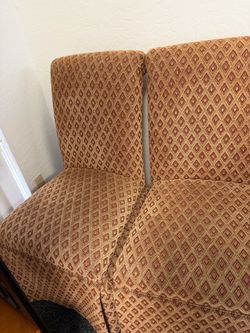 2 Upholstered Chairs with Diamond Pattern Fabric