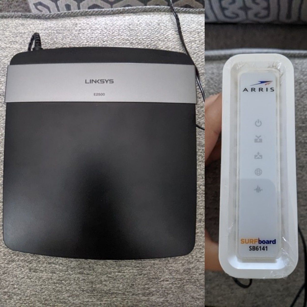 Linksys router and Arris modem