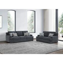 Sofa Dar Grey W/ 4 Pillows