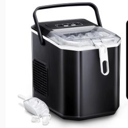 Ice Maker Countertop, 26lbs Per day, 9 Bullet Ice Cubes Ready in 6 Mins, Auto-Cleaning with Basket and Scoop, Quiet Compact Ice Maker for Home/Kitchen