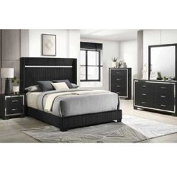 4- Pc Bedroom set Dresser,Mirror  Nightstand (1) Queen size bed frame  Not including Mattress and Box Sp