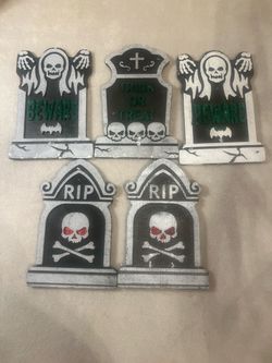 Halloween Tombstone Decorations Set of 5