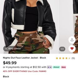 NEW FashionNova Faux Leather Jacket