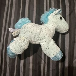 Aurora Horse Pony Lovey Sparkly Teal Green Plush 7” Glitter Stuffed Animal