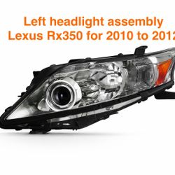 Left headlight assembly Lexus Rx350 for 2010 to 2012