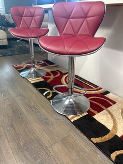 Elna Stylish Adjustable PU Leather Swivel  Bar Chairs