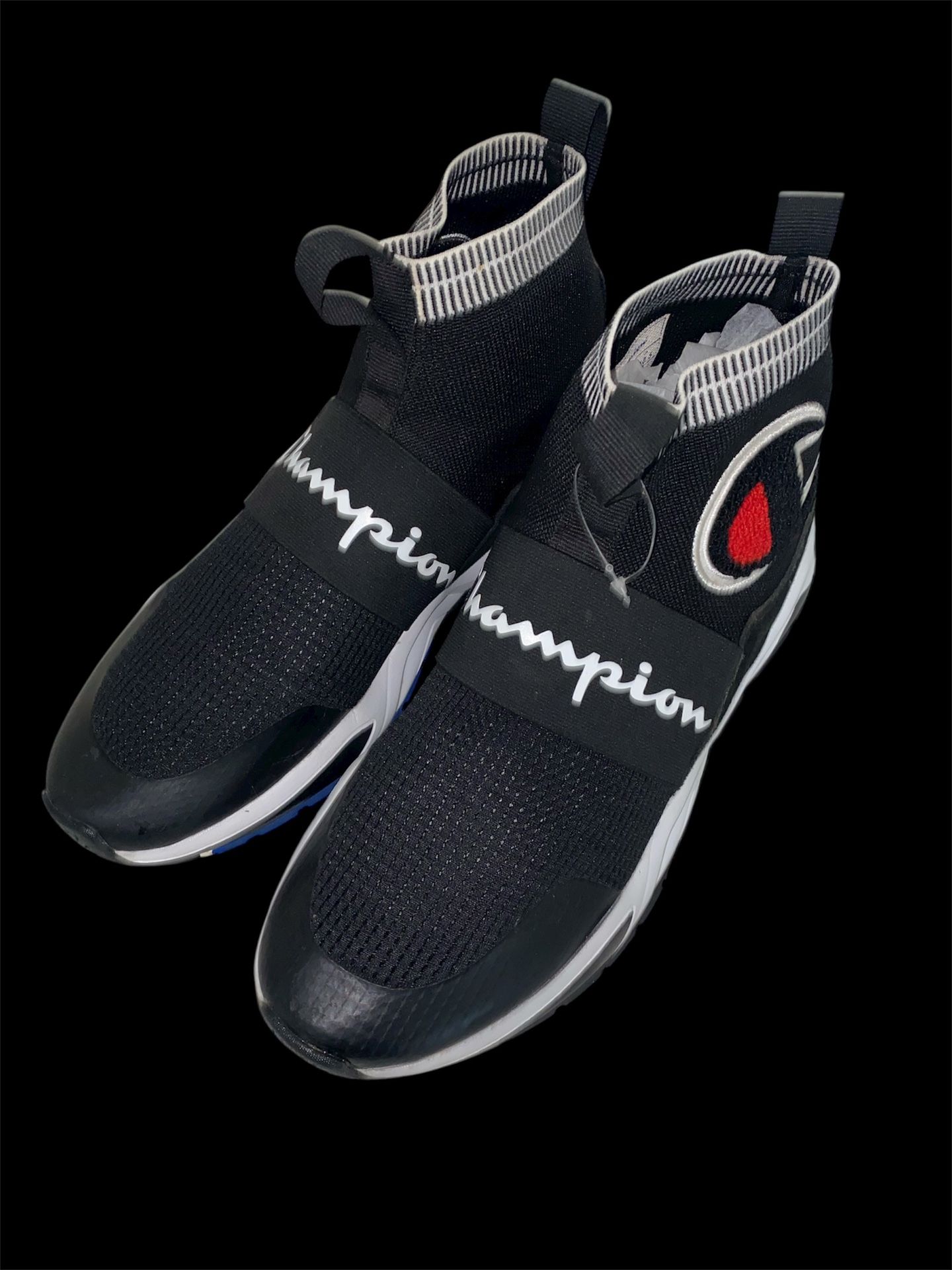 Men’s Champion Pro Rally White Slip-On Knit Sneakers with Black/Red Logo Size 11 Men main image 3