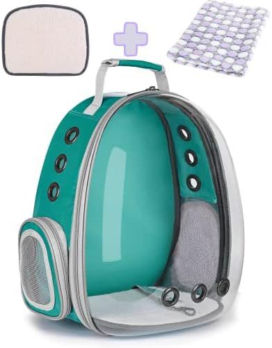 Pet Carrier Backpack, Bubble Backpack Carrier, Cats and Puppies,Airline-Approved, Designed for Travel, Hiking, Walking & Outdoor Use (Green-Front Expa