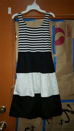Venus black and white stripe dress