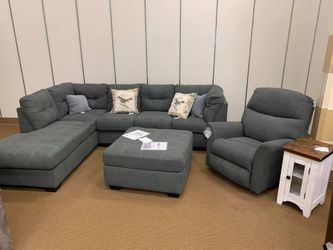 Marleton Gray Color L Shaped Modular small sectional with chaise color options Only $39 Down Payment 👉 PLEASE ASK FOR JON GREEN WHEN YOU ARRIVE!