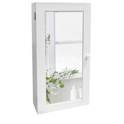 Mirrored Wall Mounted Bathroom Cabinet with Shelves, Stay Closed Magnetized Door