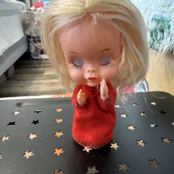 Vintage Blonde Praying Plastic Angel