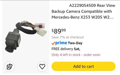 New A(contact info removed) Rear View Backup Camera Compatible with Mercedes-Benz X253 W205 W222 W447 448 Replace# A(contact info removed)