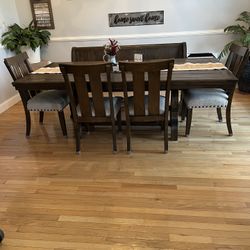 Dining Table, Chairs, Bench