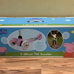 New Peppa Pig 3-Wheel Tilt Scooter