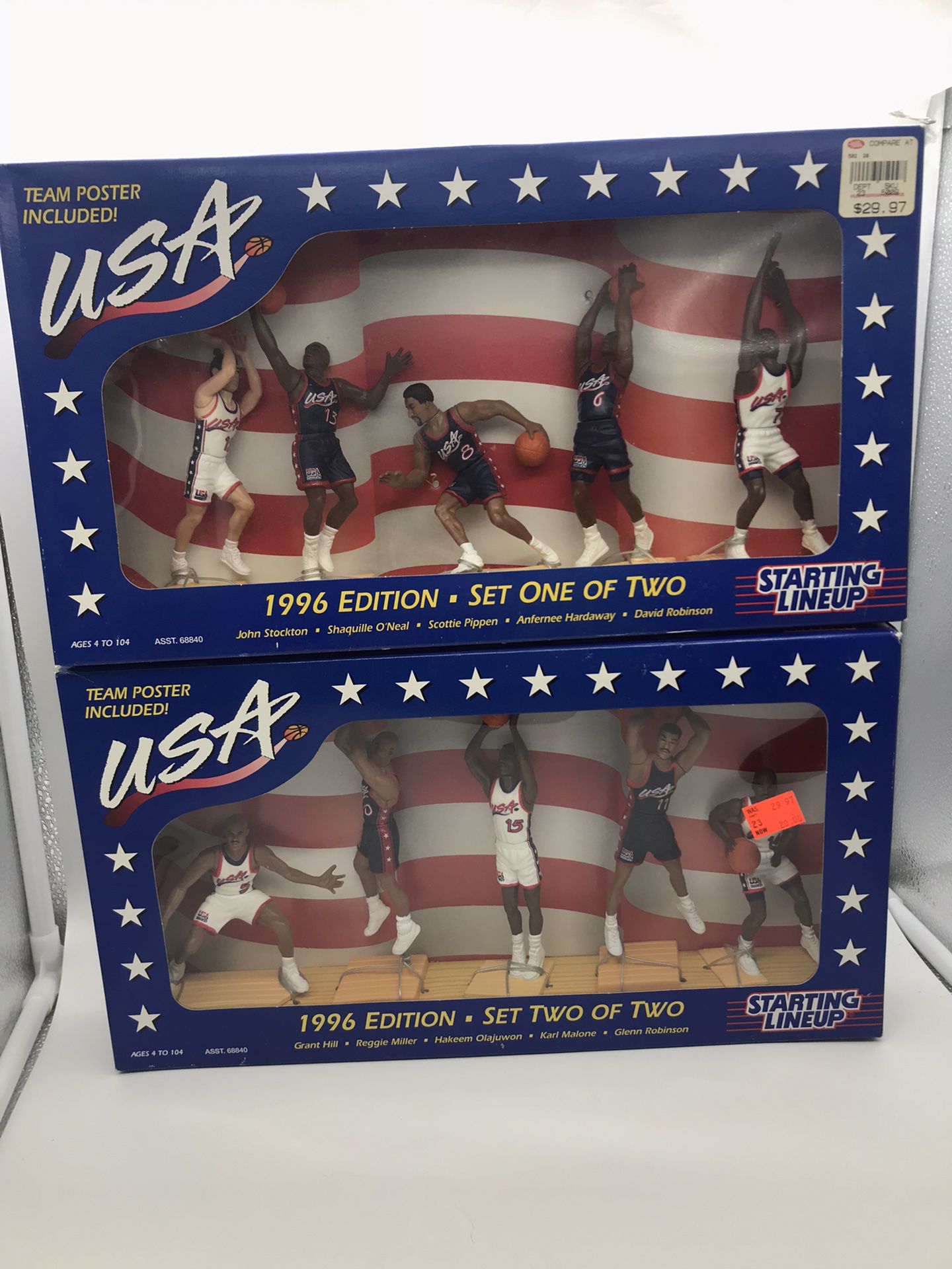 New and Sealed - NBA Dream Team US Olympics - Starting Lineup complete set lot of 2 - toys action figure