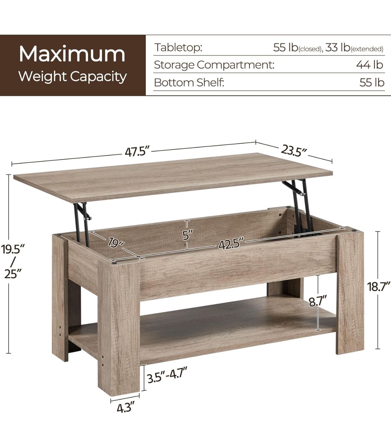 COFFEE TABLE WITH LIFT TOP,All Products : American Fashion Style Bags On Sale