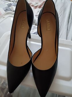 Ana Black D'Orsay Pointed-Toe Heels