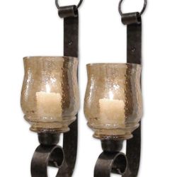 Benzara 2 Candle Sconce Candle Holder