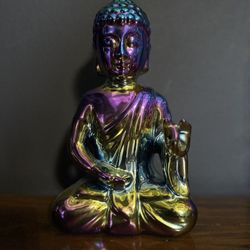 Multicolored rainbow Buddha statue