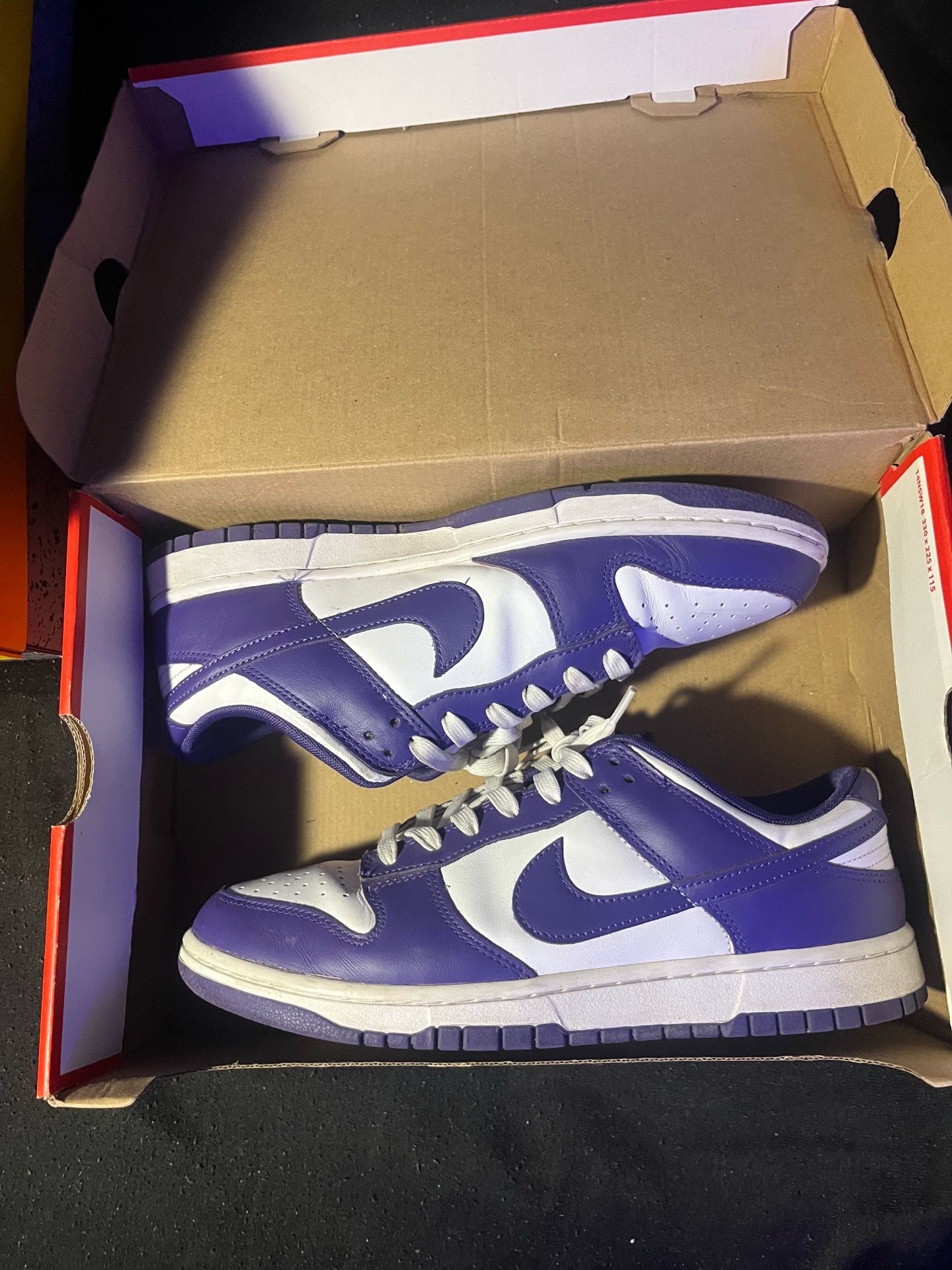 side 10/5 purple dunks