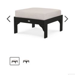 Polywood black deep Seating Vineyard Ottoman