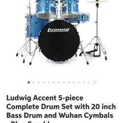 Ludwig Accent Five Piece Complete Drum Set