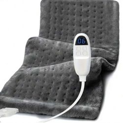 Heating Pad For Back, 12" X 24" Portable Heating Pad For Neck, Shoulder, Knee And Leg, Flannel Heating Pad, Handheld LCD Controller With 6 Segments Of