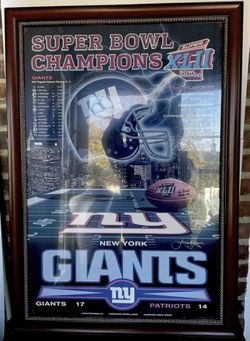 New York Giants Super Bowl XLII Championship Framed Poster 28 X 40 Bar/Man Cave 
