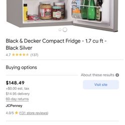 Black Mini Black Decker Fridge 