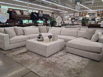 6PC Modern modular boucle fabric sectional