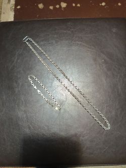 Silver 24in necklace and bracelet combo