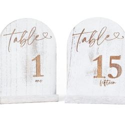 Wood Table Numbers 1-15 (Doublesided)