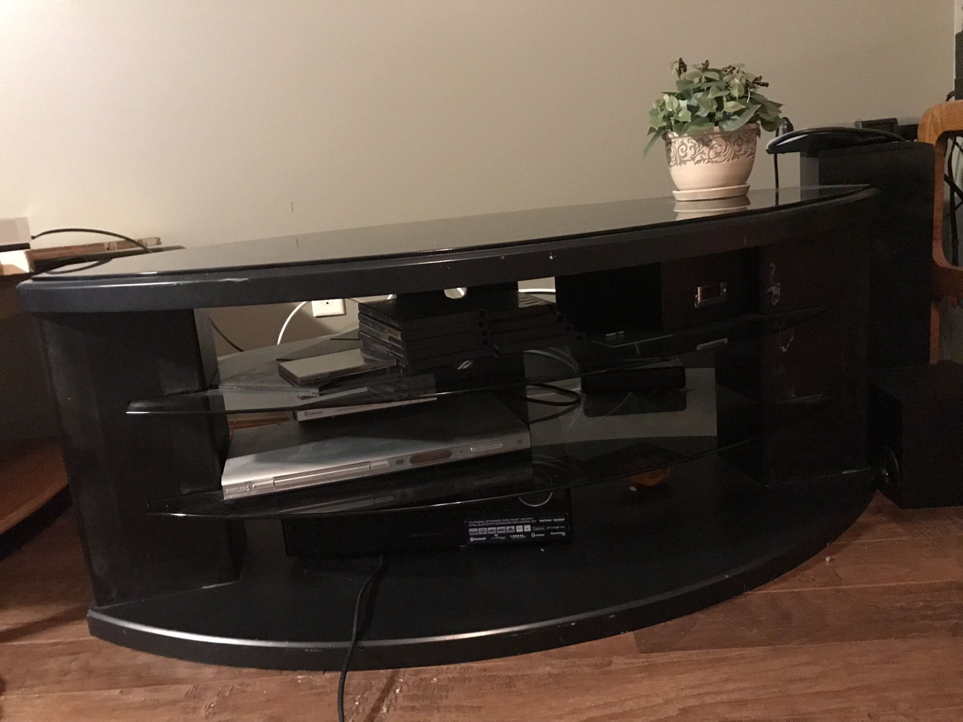 Tv Stand With A/V Shelves