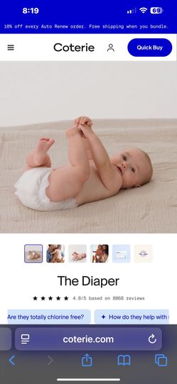 coterie baby diapers new 