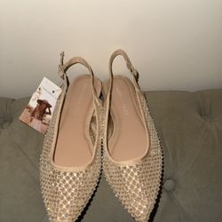 Sincerely Jules women nude flats open back size 8 New