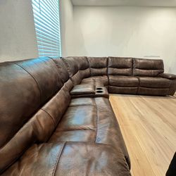 Real Leather Sectional