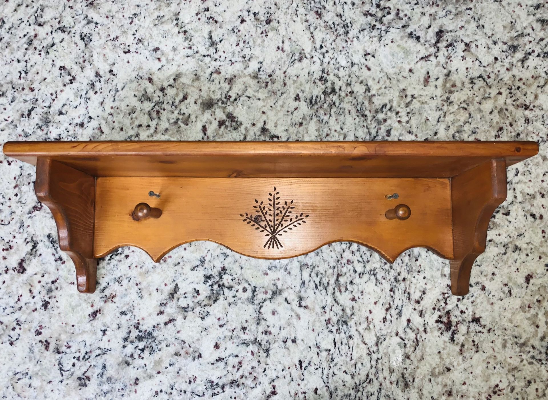 Solid Wood Shelf & Matching Candlestick Holders