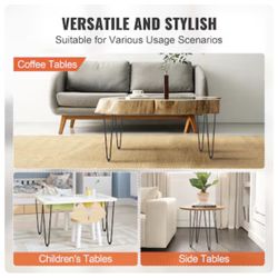 VEVOR 19in Hairpin Furniture Legs Metal Home DIY Projects for Nightstand Coffee Table Desk 500lbs Load Capacity with Rubber Floor Protectors Metal Hea