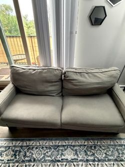 Gray Fabric Two-Seat Sofa