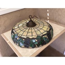 Antique Lead stain glass Chandelier