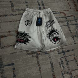 White hellstar shorts