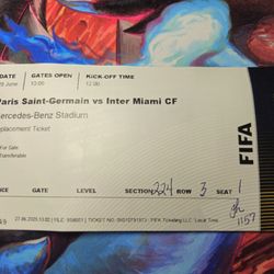 Messi PSG VS Inter Miami CF Fifa Club World Cup Official Uncut Ticket 