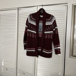 Beautiful Pink Republic burglary color women’s winter knitting long jacket like new size Xs 