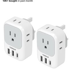Tessan UK Outlet Converter - 2 Pack