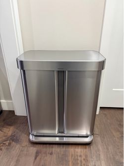 simplehuman 58L Rectangular Dual Trash Recycle
