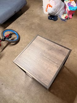 2 Square End Table with Dark Frame