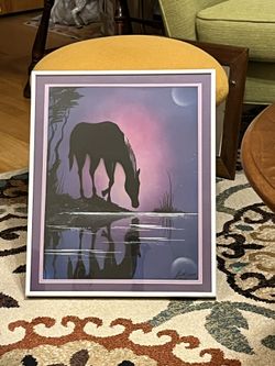 Framed Horse Painting 